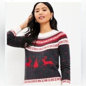 Loft Fairisle Reindeer Sweater